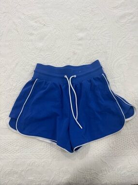 Old Navy Royal Blue Athletic Drawstring Shorts with White Trim